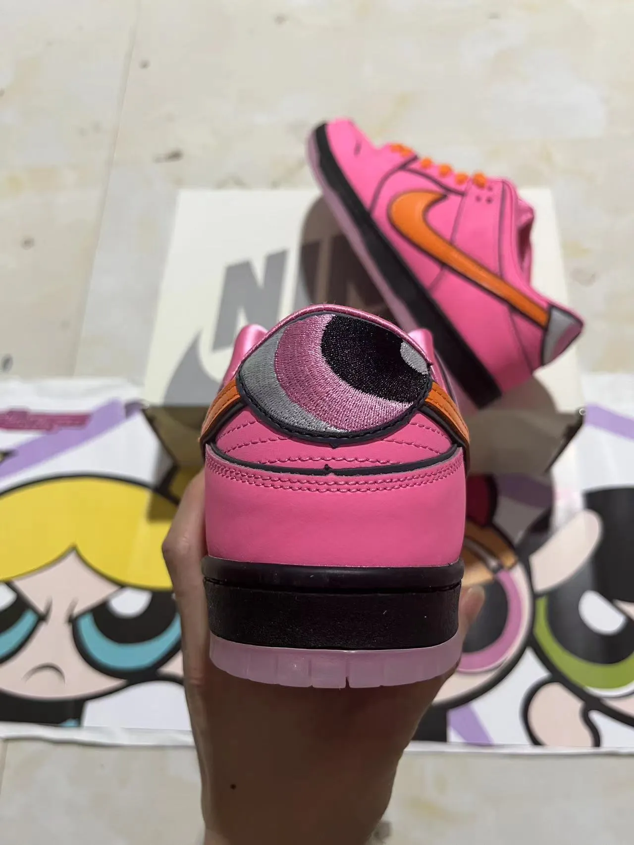 Nike SB Dunk Low Pink Orange Black Skateboard Shoes 8