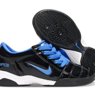 Nike Total 90 III أسود أزرق لامع صناعي علوي مربوط بالأربطة أحذية رياضية