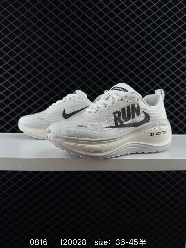 Nike VOMERO PLUS White and Black ZoomX Running Shoes 2
