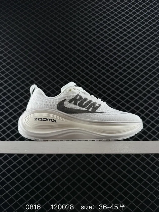Nike VOMERO PLUS White and Black ZoomX Running Shoes 6