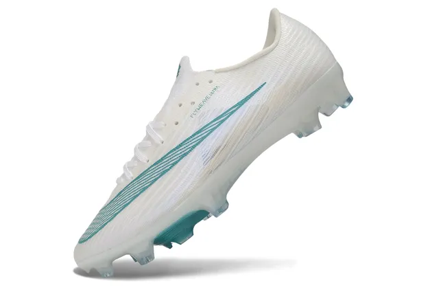 Nike 白蓝 Flyweave Knit Upper 湖水绿点缀 Swoosh 硬地足球鞋 3