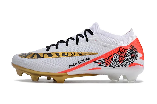 Nike White Gold Malha Superior Asa Motivo Gráfico Solo Firme Sapatos de Futebol 6