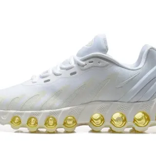 Nike أبيض ذهب شكل موجي طبقات اصطناعية قفص شبكة مفتوحة علوية أحذية أسلوب حياة