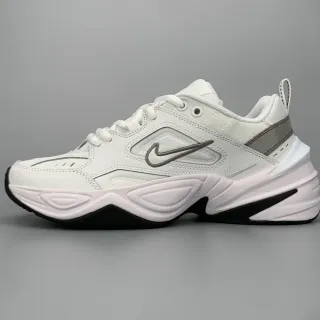 Nike Blanco Gris Suela Media Esculpida Superposiciones Sintéticas En Capas Zapatillas Chunky