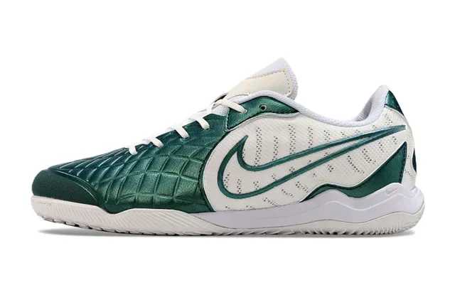 Nike Blancas Verdes Capuchón Acolchado Upper Malla Perforada Zapatillas de Fútbol Indoor 2
