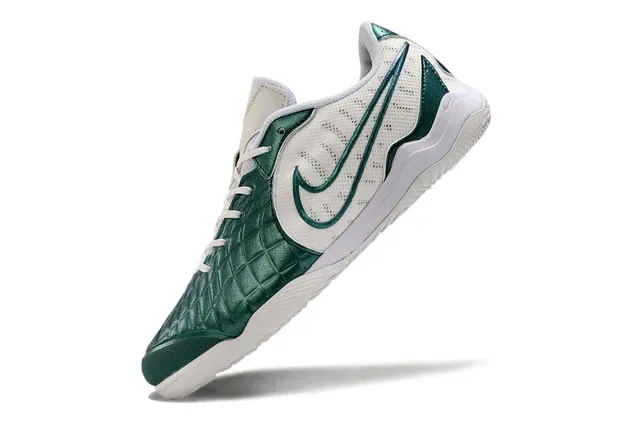 Nike Blancas Verdes Capuchón Acolchado Upper Malla Perforada Zapatillas de Fútbol Indoor 4