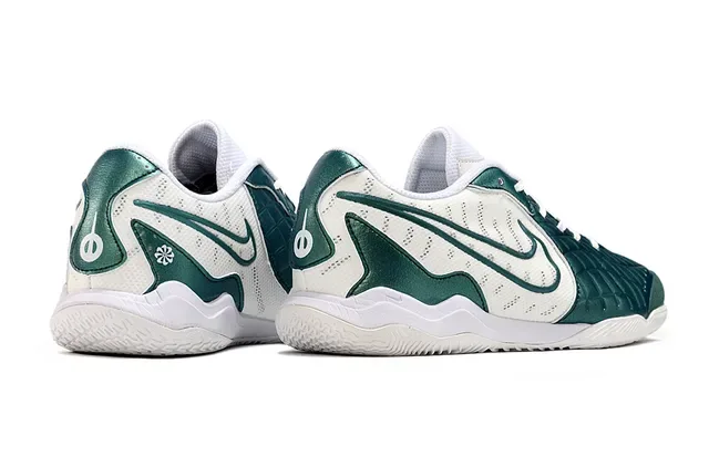 Nike Blancas Verdes Capuchón Acolchado Upper Malla Perforada Zapatillas de Fútbol Indoor 5