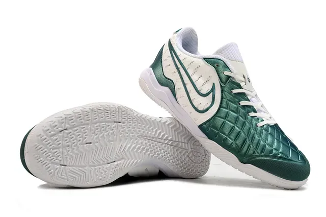Nike Blancas Verdes Capuchón Acolchado Upper Malla Perforada Zapatillas de Fútbol Indoor 6