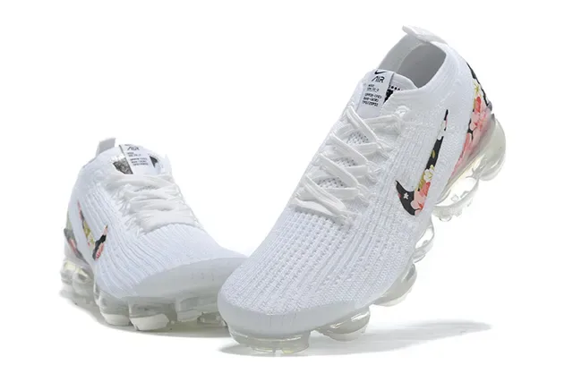 Nike White Multicolor Flyknit Upper Full-Length Visible Air Sole Lifestyle Sneakers 6