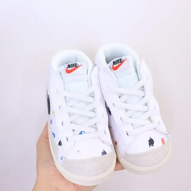 Nike White Multicolor High-Top Hook-and-Loop Strap Lifestyle Sneakers 9