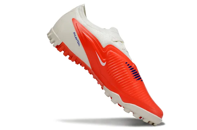 Nike Branco Laranja Baixo Ajuste de meia Superior Acanalado Sintético Suporte de mediopé Grama artificial Sapatos de futebol 2