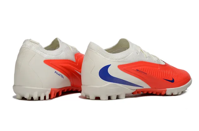 Nike Branco Laranja Baixo Ajuste de meia Superior Acanalado Sintético Suporte de mediopé Grama artificial Sapatos de futebol 5