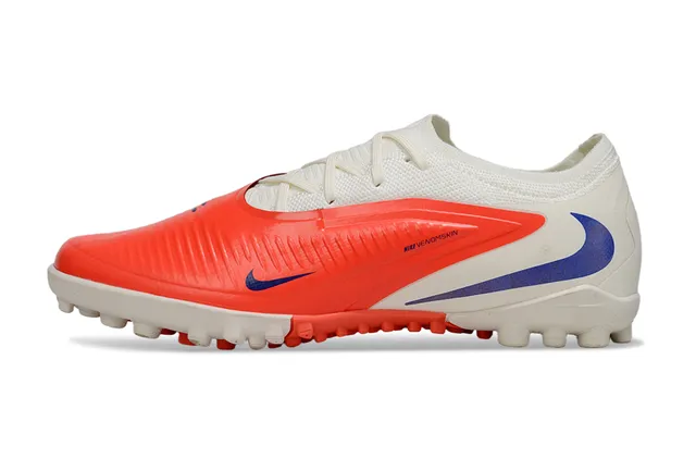Nike Branco Laranja Baixo Ajuste de meia Superior Acanalado Sintético Suporte de mediopé Grama artificial Sapatos de futebol 6