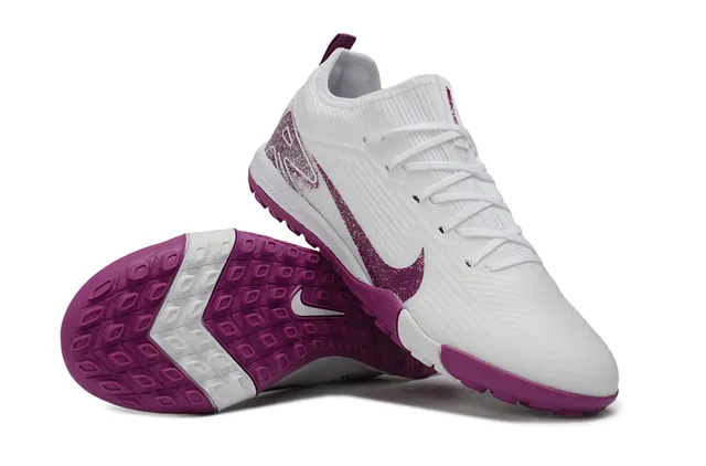 Nike White Purple Knit Upper Outsole Turf Soccer Shoes 3