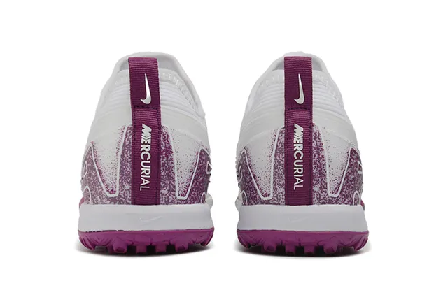 Nike White Purple Knit Upper Outsole Turf Soccer Shoes 4