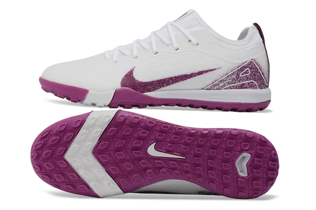 Nike White Purple Knit Upper Outsole Turf Soccer Shoes 5