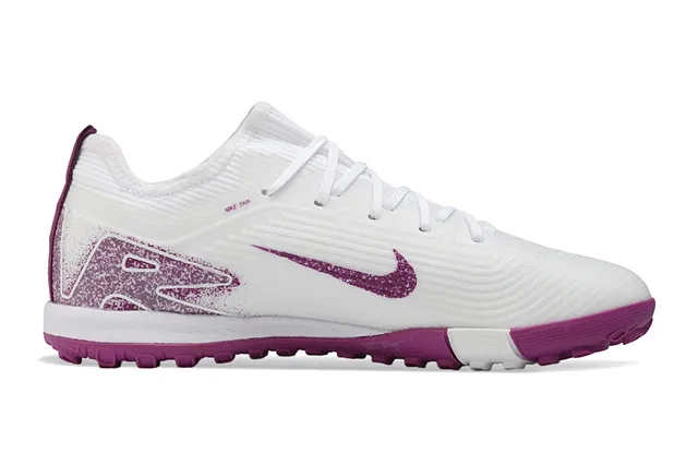 Nike White Purple Knit Upper Outsole Turf Soccer Shoes 7