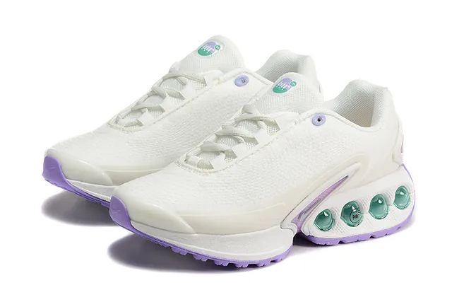 Nike White Purple Mesh Upper Synthetic Cage Chunky Sneakers 4