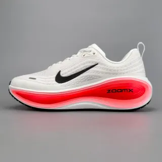 Nike White Red Engineered Mesh Upper Full-Length Translucent ZoomX Midsole Sneakers