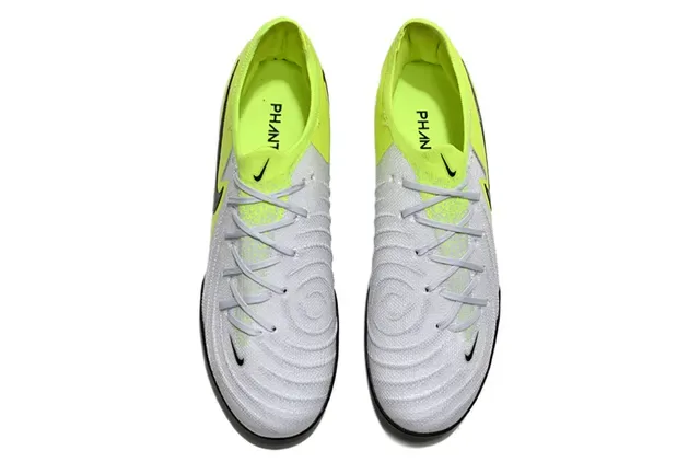 Nike White Yellow Knit Upper Neon Volt Accents Turf Soccer Shoes 2