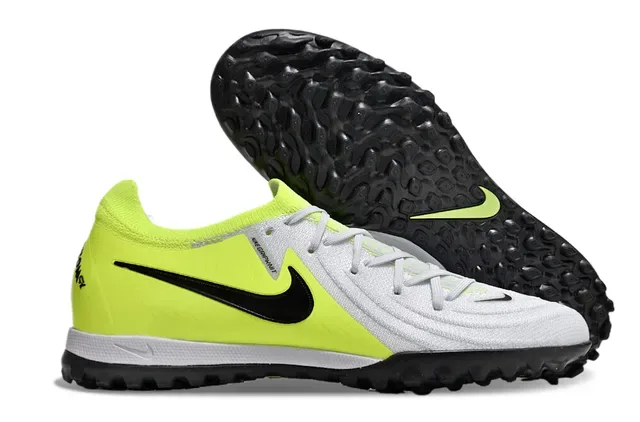 Nike White Yellow Knit Upper Neon Volt Accents Turf Soccer Shoes 4