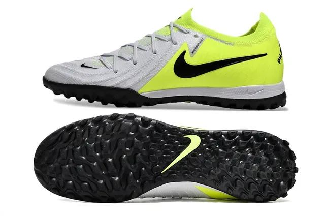 Nike White Yellow Knit Upper Neon Volt Accents Turf Soccer Shoes 5