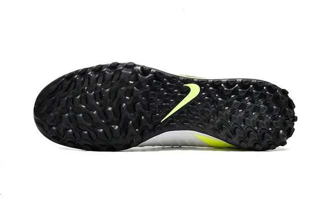 Nike White Yellow Knit Upper Neon Volt Accents Turf Soccer Shoes 6