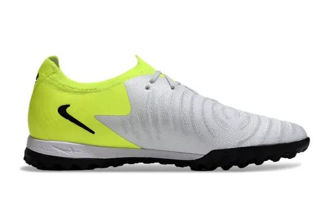 Nike White Yellow Knit Upper Neon Volt Accents Turf Soccer Shoes 7