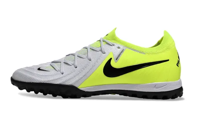 Nike White Yellow Knit Upper Neon Volt Accents Turf Soccer Shoes 8