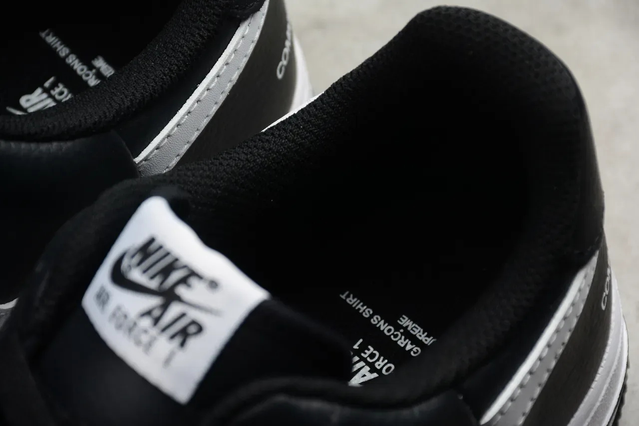 Nike x Comme des Garçons Air Force 1 Black and White Lifestyle Sneakers 5
