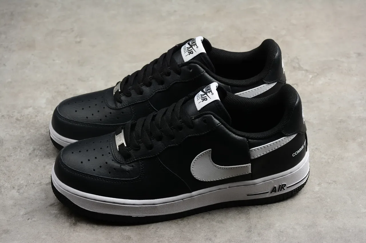 Nike x Comme des Garçons Air Force 1 Black and White Lifestyle Sneakers 8