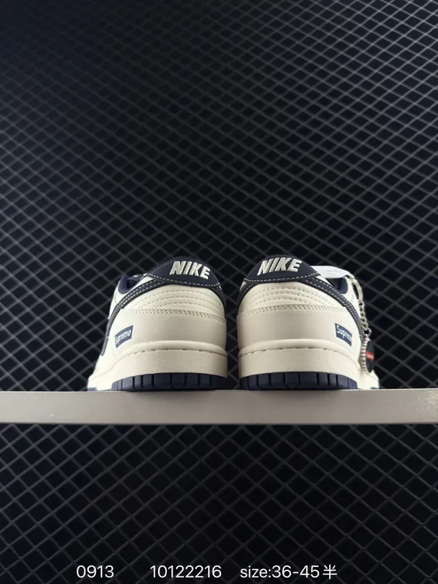 Nike x Supreme Dunk Low Off-White Navy Lifestyle Sneakers 2