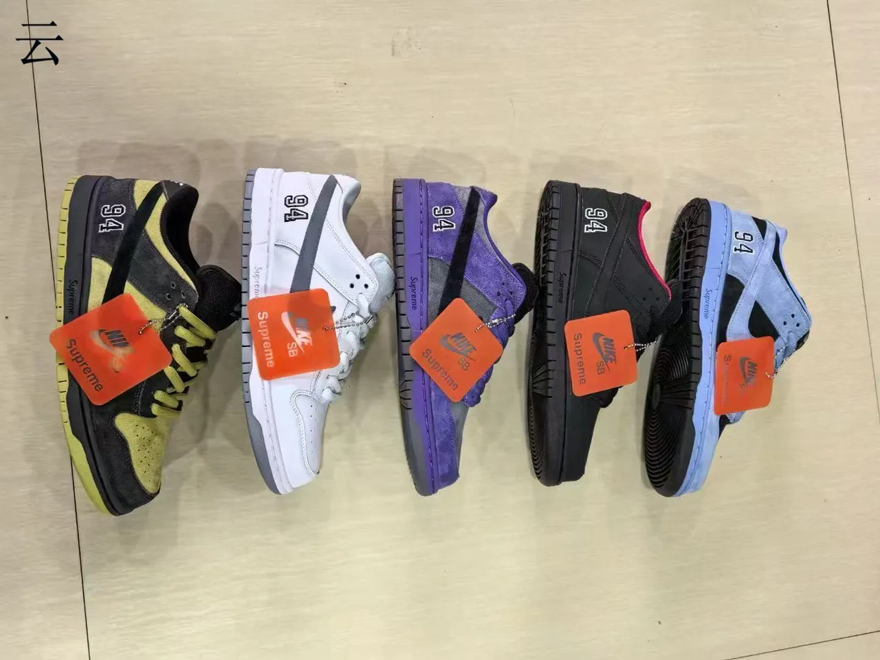 Nike x Supreme SB Dunk Low Violet Gris Suède Chaussures de Skateboard 7
