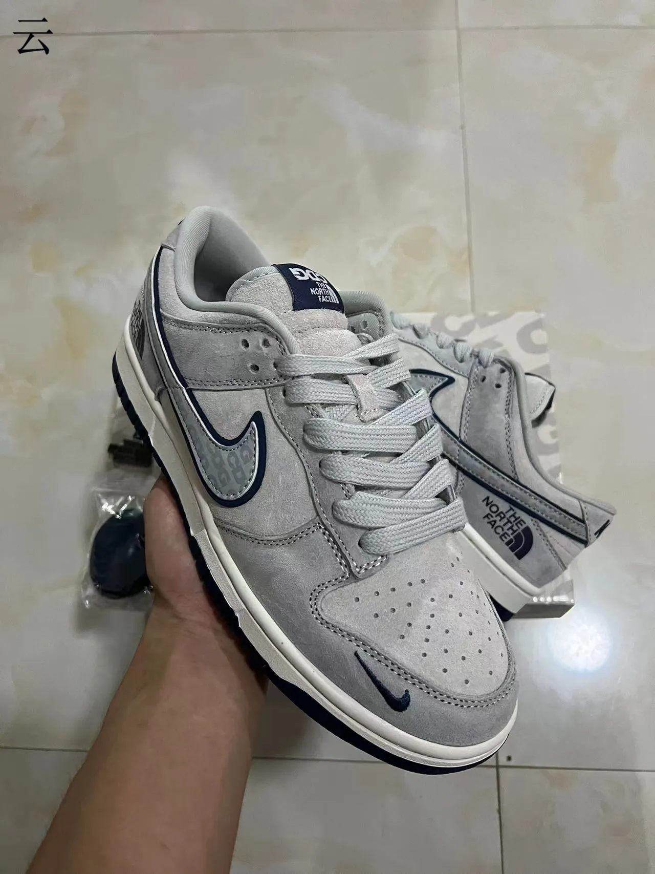 Nike x The North Face Dunk Low ग्रे नेवी स्केटबोर्ड जूते 2