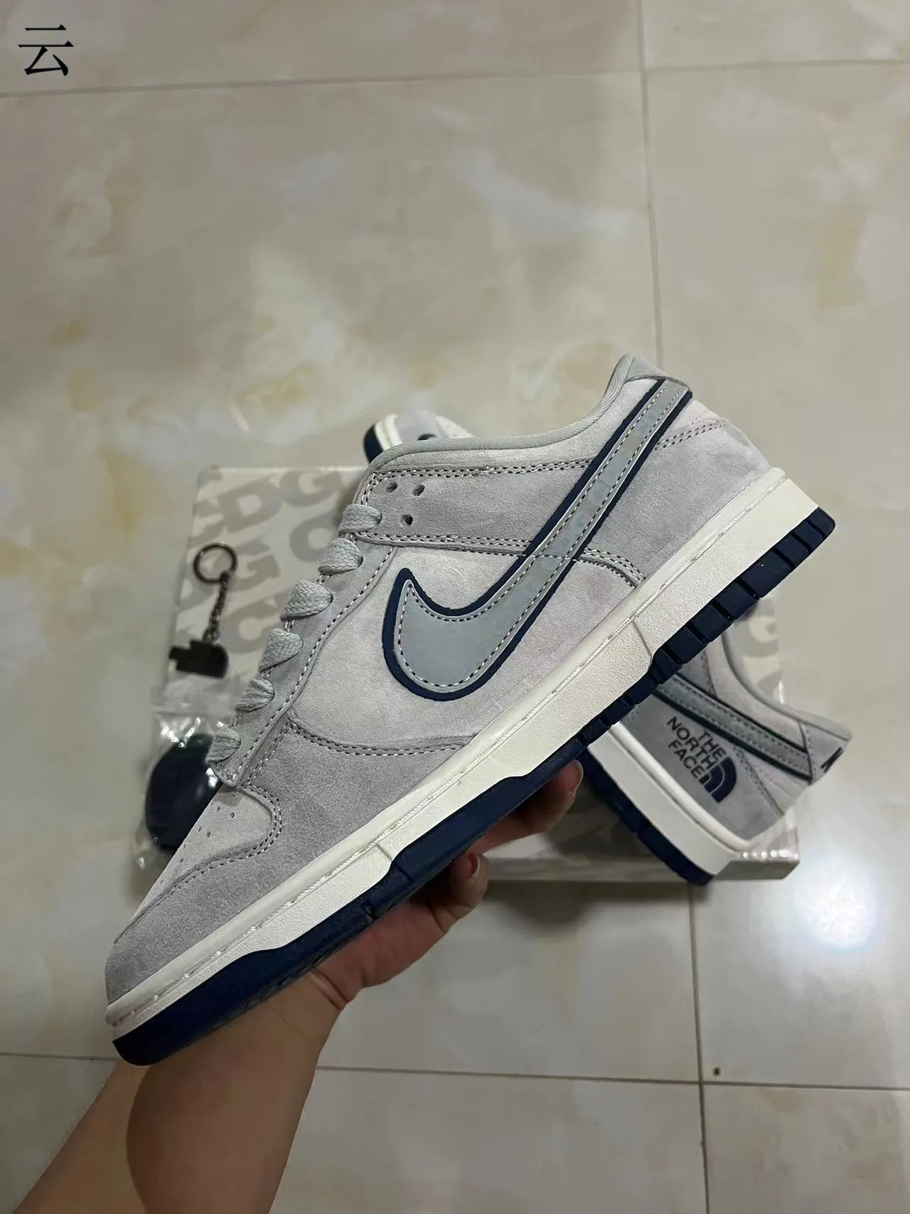 Nike x The North Face Dunk Low ग्रे नेवी स्केटबोर्ड जूते 5