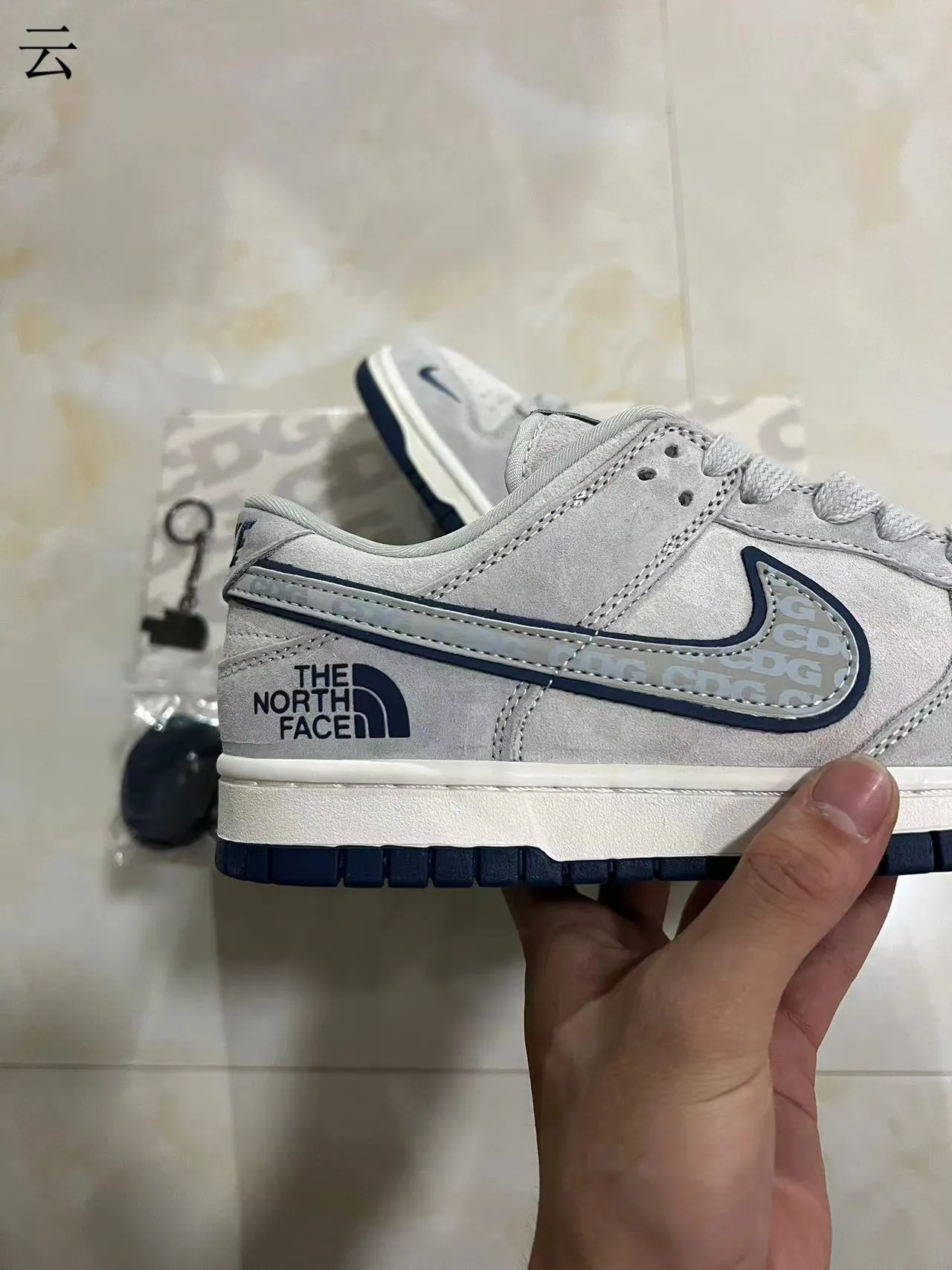 Nike x The North Face Dunk Low ग्रे नेवी स्केटबोर्ड जूते 7