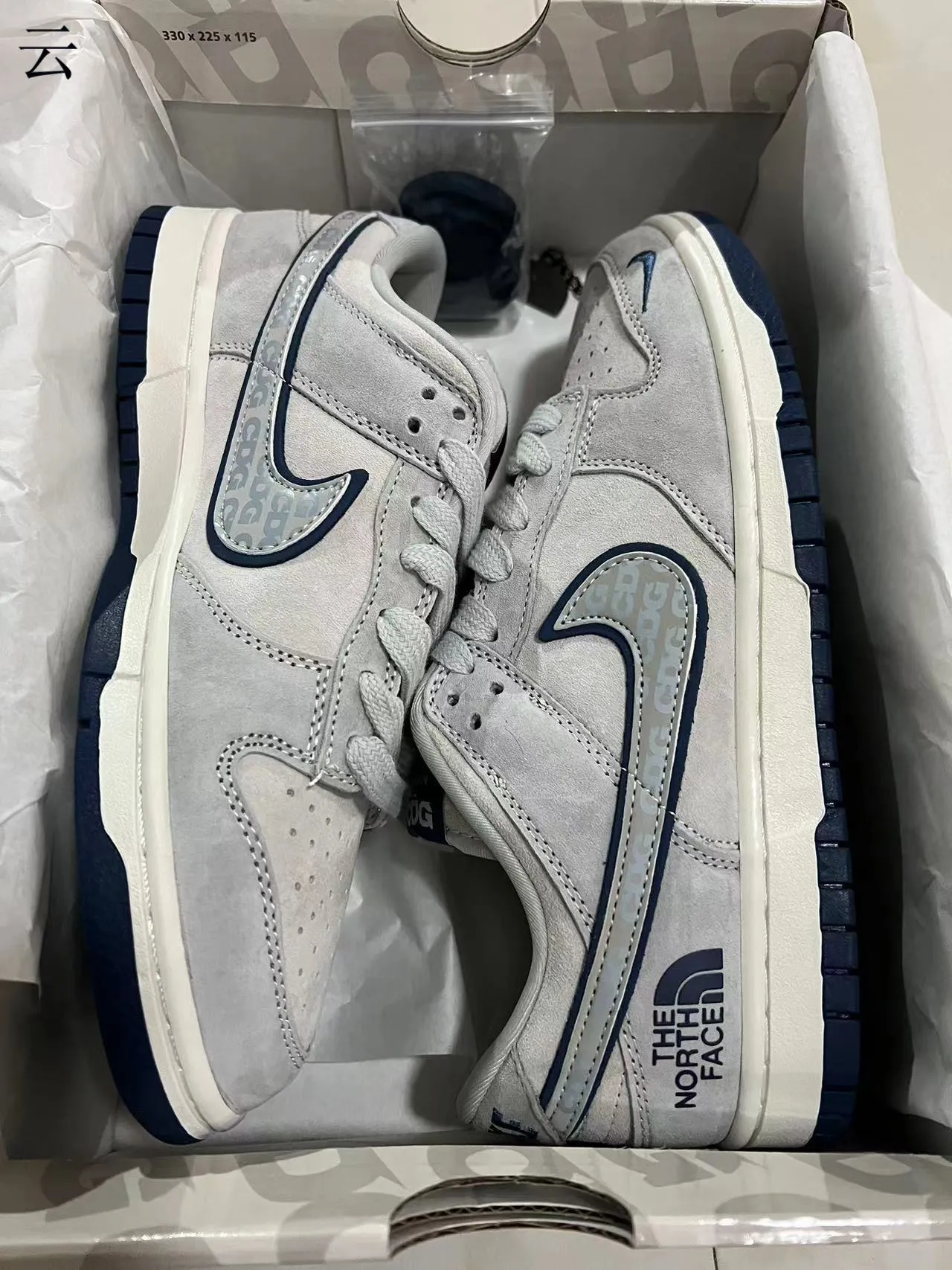 Nike x The North Face Dunk Low ग्रे नेवी स्केटबोर्ड जूते 9