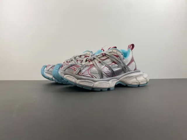 Nike Zoom 2K Silver Red Layered Synthetic Cage Sculpted Wavy Midsole Chunky Sneakers 10