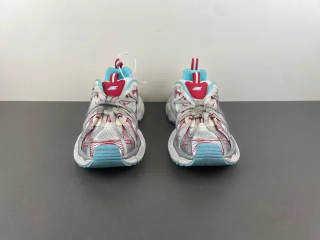 Nike Zoom 2K Silver Red Layered Synthetic Cage Sculpted Wavy Midsole Chunky Sneakers 11