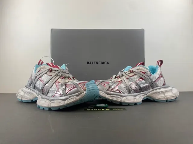 Nike Zoom 2K Silver Red Layered Synthetic Cage Sculpted Wavy Midsole Chunky Sneakers 13