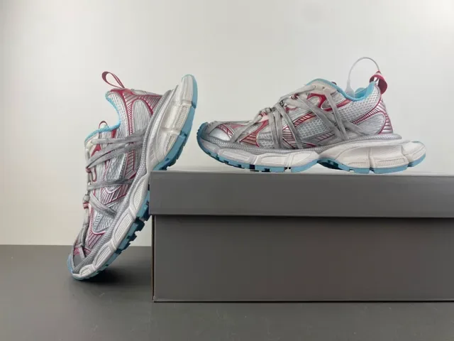 Nike Zoom 2K Silver Red Layered Synthetic Cage Sculpted Wavy Midsole Chunky Sneakers 14