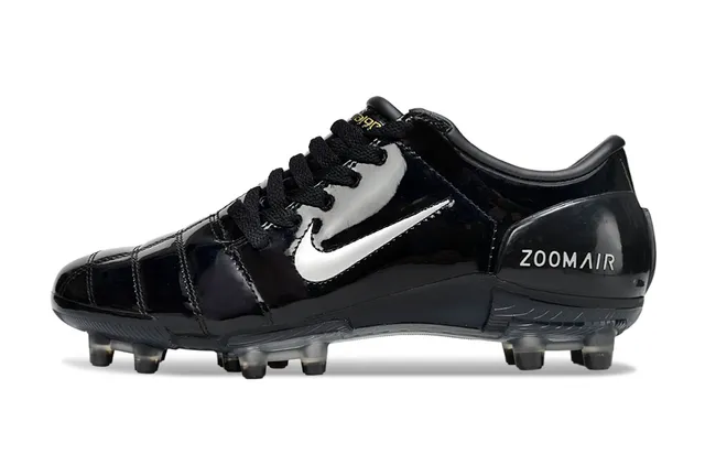 Nike Zoom Air أسود لامع أرض صلبة أحذية كرة القدم 3