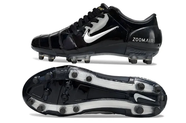 Nike Zoom Air أسود لامع أرض صلبة أحذية كرة القدم 5