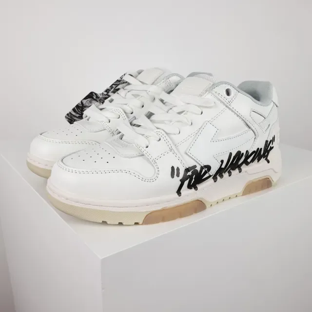 Off-White বেইজ লো-টপ লেয়ার্ড লেদার/সিন্থেটিক আপার চাঙ্কি স্নিকার 2