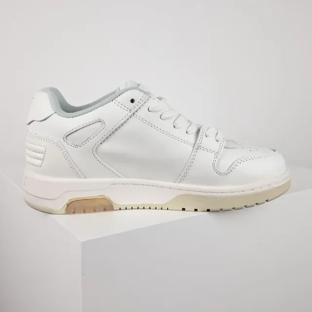 Off-White বেইজ লো-টপ লেয়ার্ড লেদার/সিন্থেটিক আপার চাঙ্কি স্নিকার 7