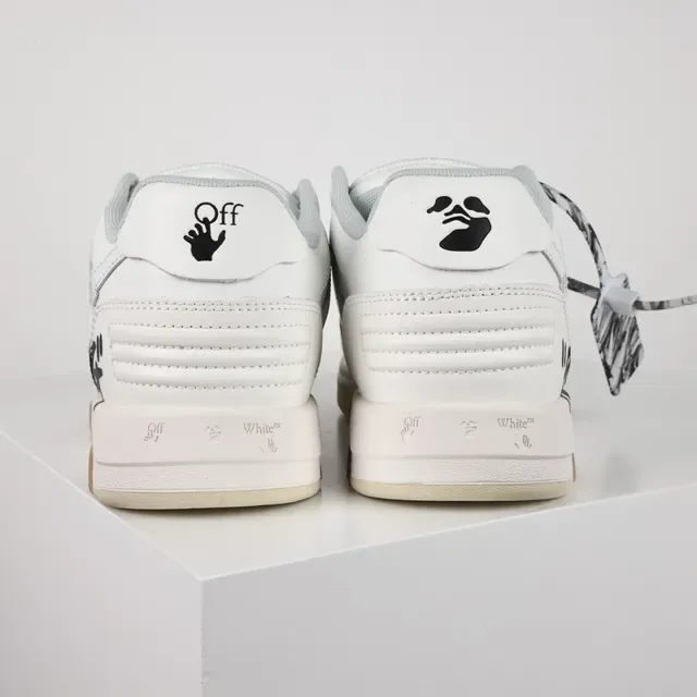 Off-White বেইজ লো-টপ লেয়ার্ড লেদার/সিন্থেটিক আপার চাঙ্কি স্নিকার 8