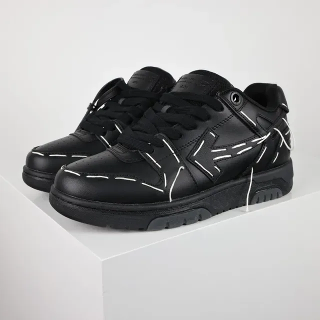 Off-White Preto Desconstruído Costura Exposta Sneakers Lifestyle 2