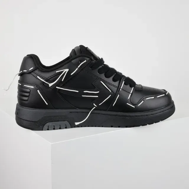 Off-White Preto Desconstruído Costura Exposta Sneakers Lifestyle 7