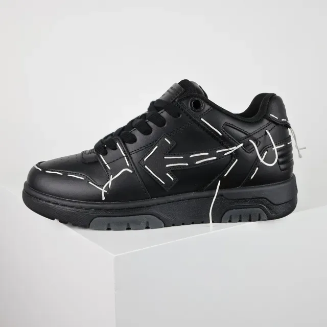Off-White Preto Desconstruído Costura Exposta Sneakers Lifestyle 9