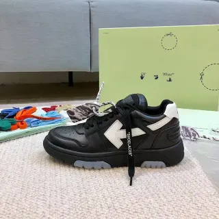 Off-White Black Leather Upper Arrow Logo Lifestyle Sneakers